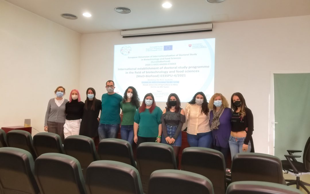 Investigadores y estudiantes de doctorado de la Universidad Miguel Hernández de Elche se reúnen con otros 3 países miembros del proyecto europeo EuroDisBioFood (2020-1-SK01-KA203-078363) para compartir información relevante sobre los programas de doctorado de biotecnología y tecnología de alimentos